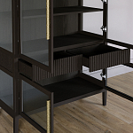 Витрина Primo со стеклянными фасадами и 2 ящиками Темный орех варинант исполнения - 5 | Loft Concept в Красноярске