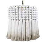 Подвесной светильник круглый плетеный с белой бахромой Braided Bundle of Ears варинант исполнения - 1 | Loft Concept в Красноярске
