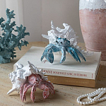 Статуэтка голубой рак с белой раковиной Marine Accessories варинант исполнения - 6 | Loft Concept в Красноярске