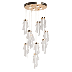 Люстра каскадная с 10-ю прозрачными плафонами Wave Line варинант исполнения - 2 | Loft Concept в Красноярске