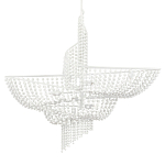 Люстра белая в форме спирали с декором из круглых деревянных бусин White Wooden Beads варинант исполнения - 3 | Loft Concept в Красноярске