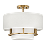Потолочный светильник с двухслойным белым текстильным абажуром Hinkley варинант исполнения - 14 | Loft Concept в Красноярске