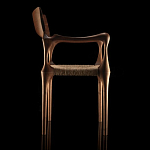 Стул из Ореха с плетеным сидением Kronos Dining Chair Brown варинант исполнения - 3 | Loft Concept в Красноярске