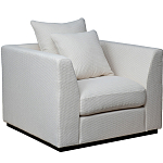 Дизайнерское кресло мягкое с обивкой из рогожки кремового цвета Decoration of Everything варинант исполнения - 1 | Loft Concept в Красноярске