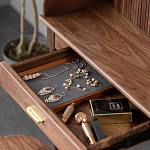 Туалетный стол деревянный с ящиком и зеркалом Moon Walnut Furniture варинант исполнения - 6 | Loft Concept в Красноярске
