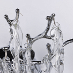 Бра цвета хром с ветвями и прозрачными стеклянными подвесками в виде вытянутых спиральных капель Droplet Chandelier варинант исполнения - 4 | Loft Concept в Красноярске