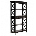 Стеллаж с 4-мя полками и 2-мя ящиками черного цвета из массива березы   варинант исполнения - 1 | Loft Concept в Красноярске