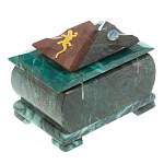 Шкатулка прямоугольная с зеркалом из натурального камня змеевик Stone Casket варинант исполнения - 4 | Loft Concept в Красноярске