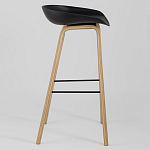 Барный стул на ножках из натурального дерева Boras Black варинант исполнения - 2 | Loft Concept в Красноярске