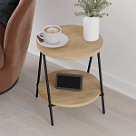 Стол приставной с 2-мя круглыми столешницами из дерева ESSEL OAK варинант исполнения - 8 | Loft Concept в Красноярске