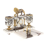 Настольный письменный набор из мрамора с декором в виде льва в подарочной упаковке Marble Accessory варинант исполнения - 2 | Loft Concept в Красноярске