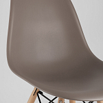 Пластиковый стул на ножках из массива бука Eames Cappuccino варинант исполнения - 7 | Loft Concept в Красноярске
