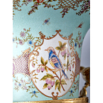 Ваза из голубого фарфора с рисунком птиц и цветов и декоративными элементами Blue Garden варинант исполнения - 9 | Loft Concept в Красноярске