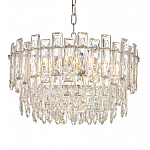 Круглая люстра с хрустальными подвесками на серебряном каркасе Gorgeous Crystal Light варинант исполнения - 2 | Loft Concept в Красноярске