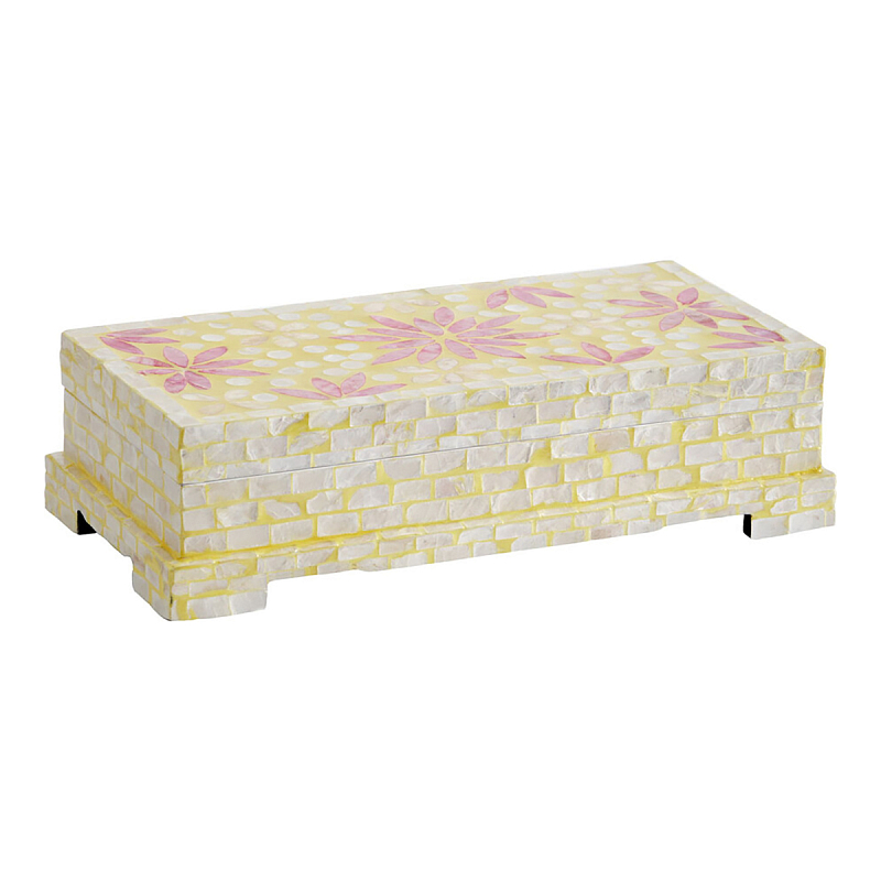 Шкатулка Oceane Bone Inlay Yellow Желтый Розовый Шкатулка Oceane Bone Inlay Yellow Желтый Розовый в Красноярске | Loft Concept