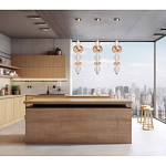 Подвесной светильник с вертикальной композицией из прозрачных и янтарных стеклянных шаров и ромбов Gabriel Scott Luna варинант исполнения - 21 | Loft Concept в Красноярске