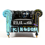 Кресло "Баския и Уорхол" Basquiat Warhol graffiti chair натуральная кожа варинант исполнения - 1 | Loft Concept в Красноярске