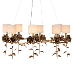 Люстра с каркасом в виде цветков розы и тканевыми абажурами Flowers and Fox Roses варинант исполнения - 1 | Loft Concept в Красноярске