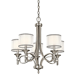 Люстра с белыми тканевыми абажурами в прозрачных стеклянных цилиндрах Kichler варинант исполнения - 6 | Loft Concept в Красноярске