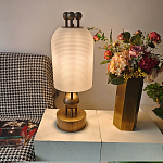 Настольная лампа в виде фонаря с белым фактурным абажуром Echoes of Light варинант исполнения - 5 | Loft Concept в Красноярске