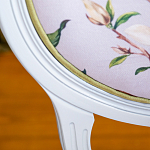 Стул светло-серый из натурального бука с изображением птиц и цветов Blooming Birds Red  варинант исполнения - 2 | Loft Concept в Красноярске