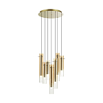 Люстра каскадная с 7-ю цилиндрическими плафонами из стекла Luminous Cylinders варинант исполнения - 4 | Loft Concept в Красноярске