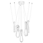 Подвесной светильник белого цвета с 6-ю изогнутыми плафонами Flow Loop варинант исполнения - 2 | Loft Concept в Красноярске