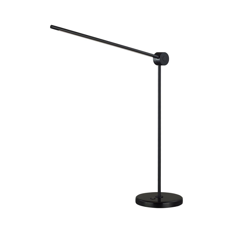 Настольная лампа черного цвета с круглым основанием и длинным прямым плафоном Trumpet tube Черный Белый в Красноярске | Loft Concept 