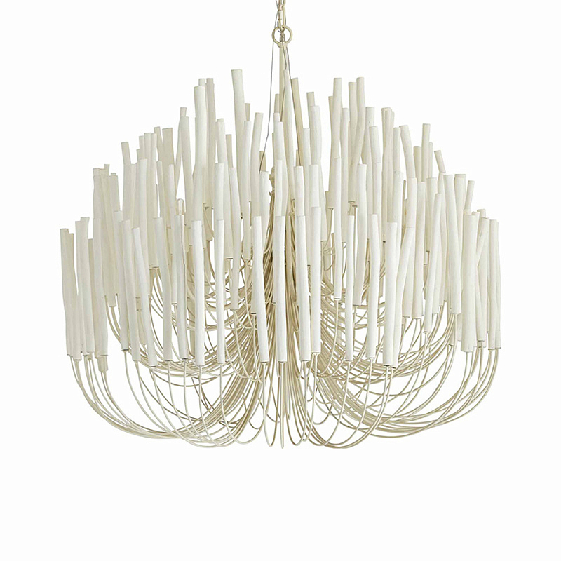 Люстра белая с несколькими ярусами деревянных палочек Bright Wooden Chandelier Белый Люстра белая с несколькими ярусами деревянных палочек Bright Wooden Chandelier Белый в Красноярске | Loft Concept