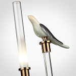 Настольная лампа с прозрачной трубкой и декоративной фигуркой птицы на бронзовой подставке Ganthea варинант исполнения - 4 | Loft Concept в Красноярске