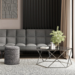 Пуф Three Gray в ткани букле серого цвета варинант исполнения - 3 | Loft Concept в Красноярске