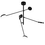 Потолочный светильник светодиодный с тремя лампами черный металл Bendik  варинант исполнения - 1 | Loft Concept в Красноярске