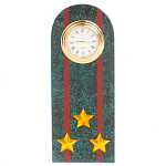 Часы подарочные погон полковник МВД из натурального камня Змеевик Military Clock варинант исполнения - 1 | Loft Concept в Красноярске