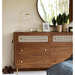 Комод с 6-ю ящиками с декором из ротанга Degarmo Chest of Drawers варинант исполнения - 6 | Loft Concept в Красноярске