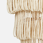 Трехъярусная люстра с подвесками из круглых деревянных бусин белая White Beads Three-tier Chandelier  варинант исполнения - 7 | Loft Concept в Красноярске