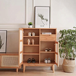 Комод с плетеными дверками и открытой нишей  с ящиком Dora Sideboard варинант исполнения - 1 | Loft Concept в Красноярске