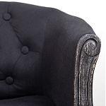 Кресло низкое в стиле прованс Черный Лен Louis French Armchair  варинант исполнения - 6 | Loft Concept в Красноярске
