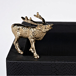 Стол сервировочный кожаный с декором в виде золотистой фигуркой лося Embodiment of Style варинант исполнения - 2 | Loft Concept в Красноярске