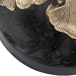 Настольная лампа с черным тканевым абажуром на основании в виде листьев Golden Leaves варинант исполнения - 1 | Loft Concept в Красноярске