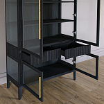 Витрина Primo со стеклянными фасадами и 2 ящиками Черный дуб варинант исполнения - 8 | Loft Concept в Красноярске