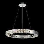 Люстра серебряная в форме кольца с мозаичным хрустальным оформлением Sparks of Crystal варинант исполнения - 3 | Loft Concept в Красноярске