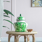 Ваза с зелёными листьями и крышкой Vase Green Leaves варинант исполнения - 5 | Loft Concept в Красноярске