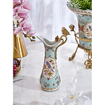 Кувшин с цветочным рисунком и бронзовой ручкой Blue Garden варинант исполнения - 6 | Loft Concept в Красноярске