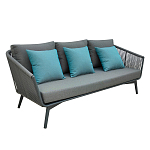 Диван трехместный уличный серый Gray Fiber варинант исполнения - 1 | Loft Concept в Красноярске