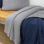 Плед из хлопка серого цвета Waffle Comfort варинант исполнения - 4 | Loft Concept в Красноярске