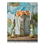 Ваза высокая из фарфора на бронзовом основании Turquoise Blooming Garden варинант исполнения - 10 | Loft Concept в Красноярске