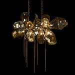 Люстра подвесная с 18-ю стеклянными плафонами с вертикальными подвесками Gilded Mirage  варинант исполнения - 4 | Loft Concept в Красноярске