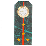 Часы погон ВС подарочные настольные из натурального камня Змеевик Military Clock варинант исполнения - 10 | Loft Concept в Красноярске