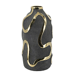 Ваза с золотыми акцентными полосами на черном матовом фоне Accent Tape варинант исполнения - 2 | Loft Concept в Красноярске