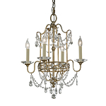 Люстра подвеная с 4-мя лампами и стеклянными подвесками в классическом стиле Feiss варинант исполнения - 1 | Loft Concept в Красноярске